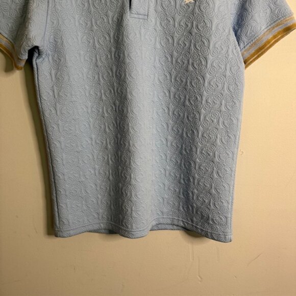 A. Tiziano Mne's Boris Fancy Knit Polo Blue Size Medium NEW!!! - Picture 3 of 8